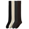 Women Socks Fashion Women's Stockings High Quality Knee For Warm Solid Color Long Wool Tight Lady Simple Japanese