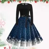 Casual Dresses Elegant Robe Vintage Christmas Dress Women