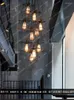 Lâmpadas pendentes escada corredor longo lustre bar café restaurante duplex edifício decorativo