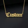 Personalized Old English Custom Name Necklaces For Women Men Gold Silver Color Stainless Steel Chain Pendant Necklace Jewelry297l