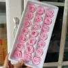 23 cm, 21 Stück, konservierte Mini-Rosenköpfe der Klasse B, „Die Schöne und das Biest für immer“-Rose, ewige Rose als Geschenk, Hochzeitsfeier-Dekoration, 240103