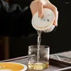 Teaware set White Jade High-klass porslin Tea Set Gaiwan Hushållet Anti-Scald Single Cover Bowl Chinese Ceramic