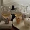 Wijnglazen Creatief ontwerp Glas Natuurlijke schelp Hoogbenige luipaardpatroon Schaakbord Jaarcadeau