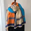 Lenços 180 85cm inverno lenço feminino clássico treliça macia foulard feminino cashmere xale pashmina xales e envoltórios