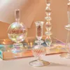 虹色のキャンドルホルダーレインボーノルディック花瓶の花の家の装飾テーブル装飾ルームガラススティックホルダー240103