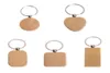 Sleutelhangers 100 blanco houten sleutelhanger DIY-sleutel Anti-verloren houten accessoires cadeau (gemengd)4292175