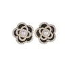 Stud Earrings French Style Light Luxury Flower Pearl For Women Korean Zircon Exquisite Earring Party Christmas Jewelry Gifts