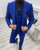 2023 Green Lapel Slim Fit Men Suits 3 sztuki Tuxedos Terno Masculino Blazer Sets Groom Wedding Prom Costume Homme 240103