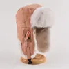 Ciepły kapelusz bombowca mężczyźni kobiety grube rosyjskie ushanka fur moda męska kobieta zima czarna szara czapka narciarska na earflap 240103