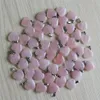 Fubaoying Charm Natural Heart Stone 펜던트 30pcs 로트 핑크 쿼츠 크리스탈 패션 액세서리 20mm 보석 제조용 201181S