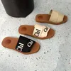 extérieur top qualité été plage sandales toile designer pantoufle chaussures décontractées sabots sandale diapositive WOODY femmes talon plat mule sliders mens mode voyage dame mocassin