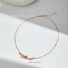 Tifannissm hanger Necklac Best verkopende verjaardag kerstcadeau T Familys nieuwe knoop roze diamanten ketting ontworpen door vrouwelijke minderheden met originele doos