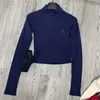 Designer-Damenstrickwaren von Ralp Laurens, Poloshirts, lange Ärmel, halber Reißverschluss, gestricktes Fleece-Unterhemd, Horse Twist, Laurent-Mantel, Damen-Herbst-Winter-Damen-T-Shirt