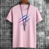 Jfuncy Summer Men's Tee Shirts Casual Men Cotton T-Shirt Fashion Tshirt S-6xl Oversize Short Sleeve Man Loose Tops 240102