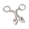 Party Favor 500st Mini Shovel Keychains Metal Spade Keyrings Key Chains KeyFob 3D Tool Trinka Tools SN4131