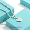 Topkwaliteit Tifannissm-ketting voor dames online winkel T Home Precision Edition sterling zilver roségoud hartvormige ronde ketting met originele doos