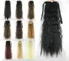 22 inches Synthetic Clip in Ponytail Yaki Curly Ponytails Simulation Human Hair Extension Bundles 10 Colors MW0518010352