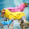 Hundkläder Amazon som säljer transparent lätt reflekterande innesluten valp Poncho Hållbara hoodies Liten stor regnrockjacka