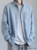Camicie casual da uomo Camicia di jeans Camicia da uomo a maniche lunghe a maniche lunghe autunno primavera Belli uomini Hip Hop Casual Giacca bella camicia blu