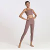 lululemenly set di pantaloni a 9/4 nudi per yoga fitness da donna sport all'aria aperta corsa raccolta reggiseno