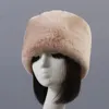 Simple Comfortable Women Faux Fur Flat Round Top Cap Man Short Plush Solid Color White Autumn Winter Thick Warm Hat W060 240103