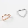 Charms 5st/parti spegel polerat rostfritt stål ihåligt hjärta charm hänger två hål för diy tillverkning smycken 20 22mm