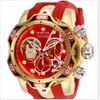 Brésil rouge caoutchouc homme montre Masculino hommes montre montres à quartz hommes invi ta creux affaires militaires montres mâle horloge a1 gif2122