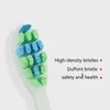 Zahnbürstenkopf-Plaque-Schutz, Erwachsene und Kinder, weiche Ersatzborsten zum Reinigen, gebogenes Design, farbwechselnde Borsten, 6er-Pack, hält jeweils 3 Monate