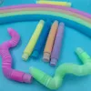 Disposable Cups Straws DIY Luminous Tubes Fluorescent Color Stretched Plastic Tube Corrugated Vent Decompression Toy Long