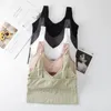 Camisoles & Tanks Sleeveless In Off Top Cotton Built Sexy Camisole Tops Vest V-neck Tube Bra Summer One-piece Women Sports Shoulder