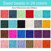 2mm Colored Seed Beads Kit Small Glass Beads Acrylic Letter Bead Set With Organizer Box For Jewelry Making Necklace Bracelet DIY 240102