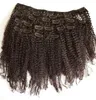 7 pièces Clip dans les Extensions de cheveux 1mm mongol crépus bouclés Clip Ins pour les femmes noires 120g sans perte GEASY4478498