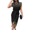 Casual Dresses Formal Dress Fashion Print Lace-Up Party Spring Summer Slim-Mitting Hip Wrap for Wedding