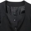 Elegant Slim Blazer Jacket Women's Black Est Sexig kvinnlig älskling Halsbindning Office Lady Lady Korean Inkeo 2O361 240103