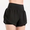 Nouveaux Shorts pour femmes, bandes réfléchissantes de sport de Fitness lululemenly femmes alo yoga lululy citron Anti-éblouissement et faux deux pièces haute