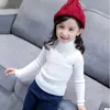 Moda bebé niñas invierno cuello alto suéteres de punto ropa otoño niños niños jersey niños prendas de punto versátil 240103