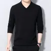 Men's Sweaters Top Dating Holiday Full Sleeve Gym Long Loose Male Men Pullovers Slim Soft Solid T Shirt V Neck