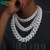 Dropshipping Hohe Qualität 16mm 18mm 20mm 925 Sterling Silber Hand Set VVS Moissanit Diamant Iced Out Cuban link Kette Halskette