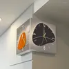 Relógios de parede canto dois lados relógio digital mecanismo moderno vintage alarme eletrônico decoração da sala de estar