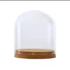 Garrafas 24 peças 4,7 "Cúpula de vidro transparente Cloche com base de cortiça Display Bancada Bell Jar Ornamento
