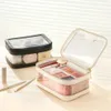Rownyeon Clear Makeup Case Toatetry Bag Travel Makeup Train Case Portable Cosmetic Organizer Transparent väska Black 240102