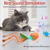 Chirping Carrot Cat Toys Interactive Rolling Ball Motion Aktivera sensor Automatiska rörliga kulleksaker för katter Lång svansteaser 240103