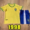 Kids kits Brasil retro camisas de futebol Ronaldo Ronaldinho KAKA R. CARLOS camisa de futebol Brasil camisa de futebol RIVALDO 1998 98 2002 02 criança 2004 1994 04 94