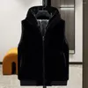 Men's Vests Men Jacket Outdoor Work Vest Cozy Winter Plush Faux Fur Hooded Waistcoat With Zipper Closure Pockets Plus For Soft