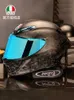 Caschi Moto AGV Moto Design Sicurezza Comfort Agv Pista Gprr Chameleon Butterfly Ice Blue Moto Four Seasons Anti Drop Casco integrale in fibra di carbonio OW17