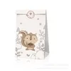 Confezione regalo 24 borse con animali della foresta, scatole di caramelle per feste di compleanno, in carta, con adesivi