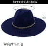 Fedora Hat Zima luksus męskie damskie moda dekoracja ślubna naklejka Diamentowe akcesoria Panama Chapeau Sombrero 240102
