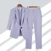 Летняя тонкая куртка, пиджак, повседневные широкие брюки, комплект из двух предметов, элегантные женские брюки, офисная одежда, деловая одежда 240102