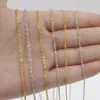 18K echt goud verzilverd roestvrij stalen ketting Schakelketting hangende ketting DIY sieraden maken accessoires 1 mm / 1,5 mm / 2 mm 45 cm lengte Geen vervaging Kleur Anti-allergie