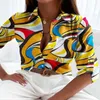 Blusas de mujer 2024 diseñador mujer camisa con cuello de solapa blusa estampada de primavera camisas de moda floral tops de manga larga